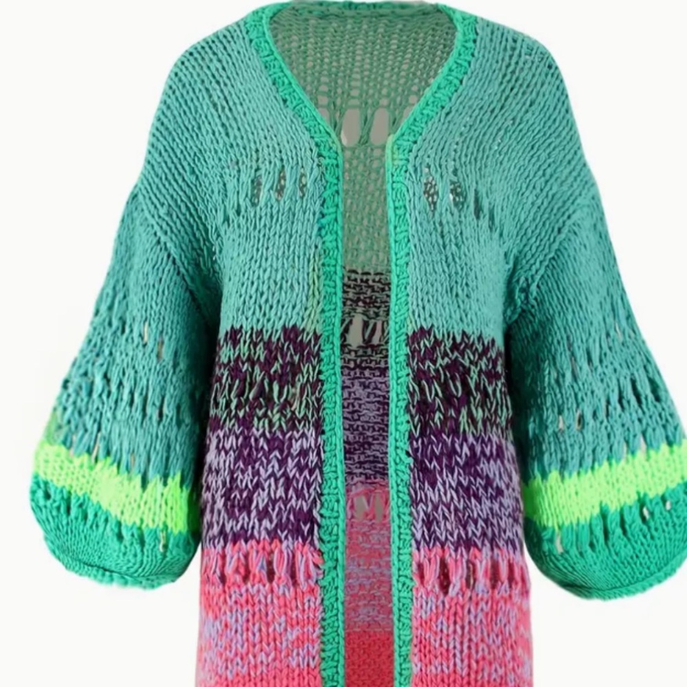 NEW! Boho hand stitched maxi cardigan - Picture 2 of 13